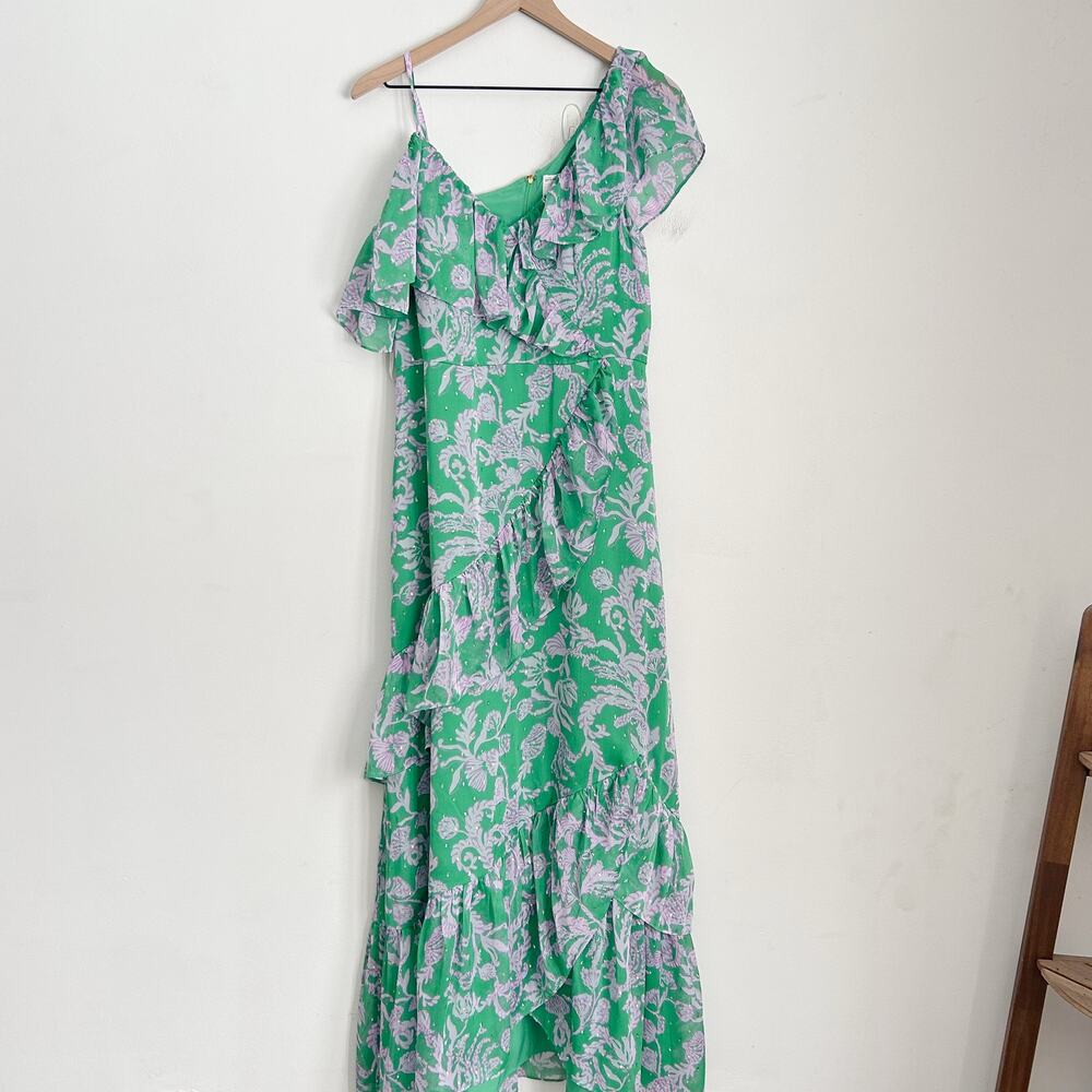 Lilly Pulitzer Rosalynn Ruffle Maxi Dress Green Size 8 - Picture 5 of 10